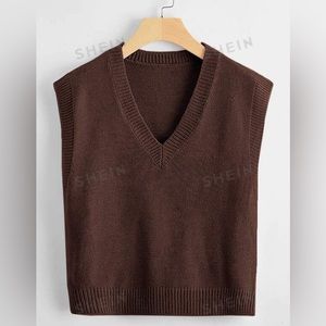 SHEIN EZwear V Neck Knit Top